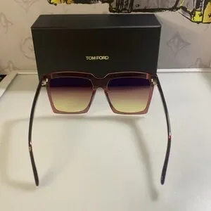 Tom Ford Sabrina Bordeaux Gradient Square Ladies Sunglasses  TF764 Sabrina 02 Tom Ford | Accessories | Tom Ford Sabrina Bordeaux Gradient  main image 4